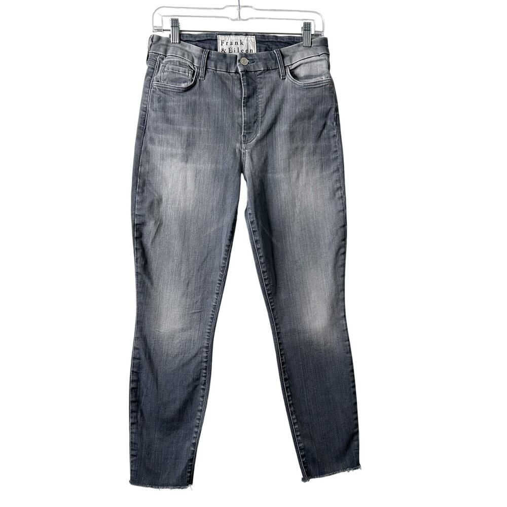 Frank & Eileen Sligo Jeans Gray Frayed Raw Hem Skinny Ankle Stretch Denim 29